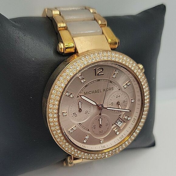 Michael Kors MK5896 Women's Stainless Steel Analog Blush Dial Quartz Watch BC851 - Picture 3 of 10